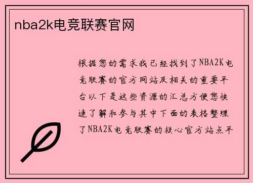 nba2k电竞联赛官网